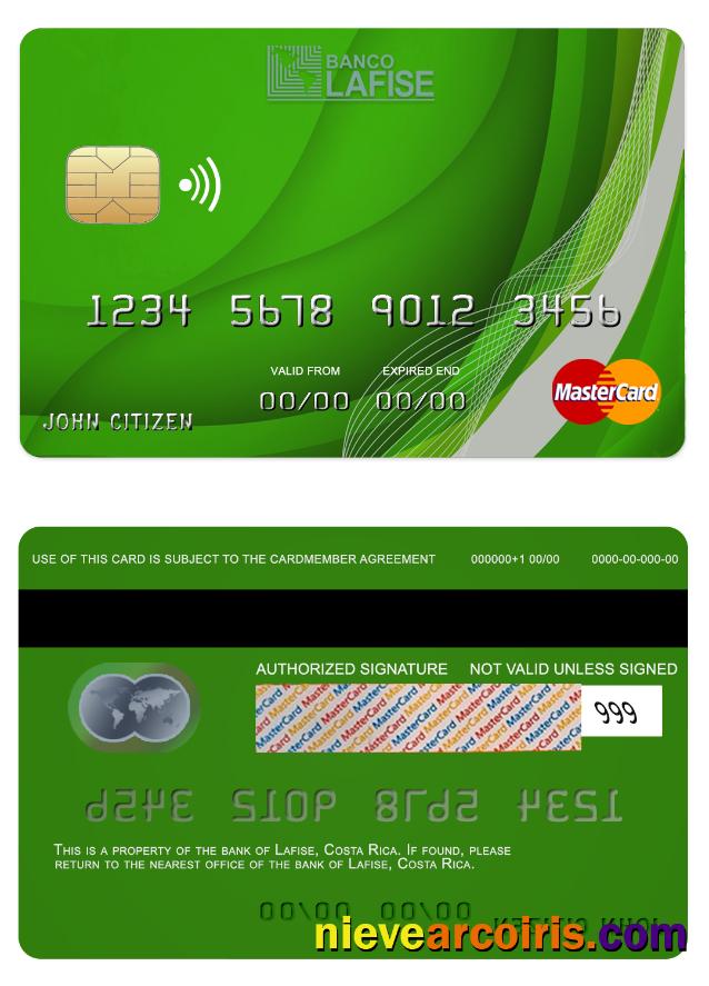 Costa Rica lafise bank mastercard